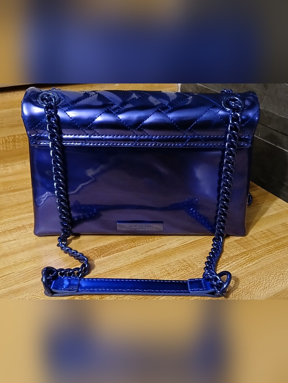 Kurt Geiger NWT Blueish Metallic Kensington & Dustbag - Picture 6 of 10